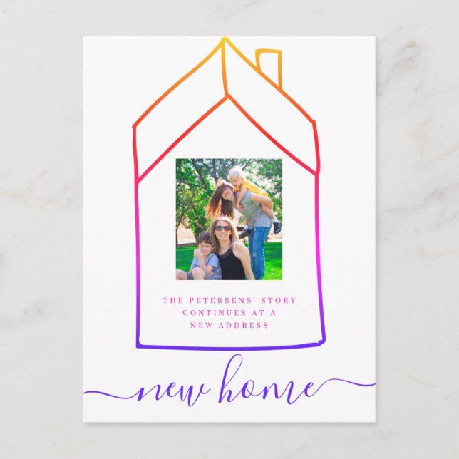 Modern new home change of address moving announcem announcement postcard (Front)