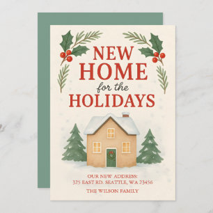 Modern New Home for the Holidays Moving Holiday Card
