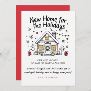 Modern New Home for the Holidays Moving Holiday Card
