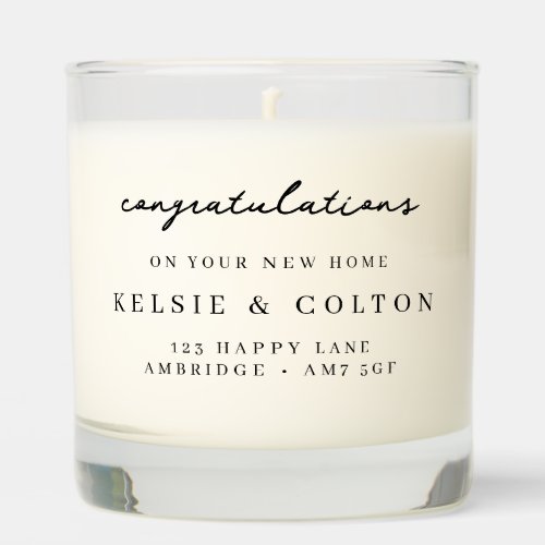 Modern New Home Gift Personalized Scented Candle