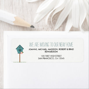 Modern New home house we are moving return address Label