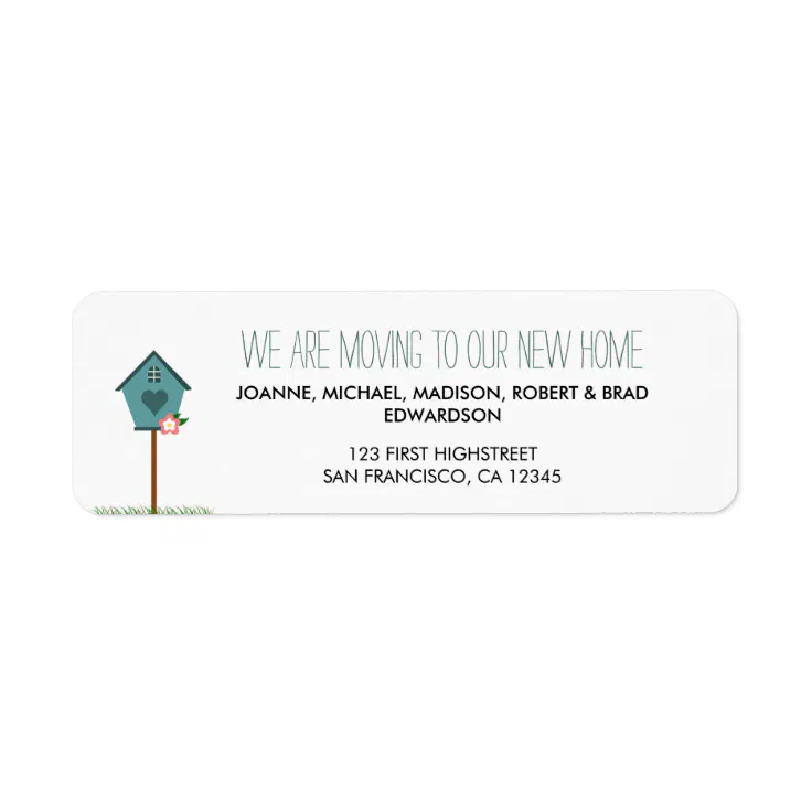 Modern New home house we are moving return address Label | Zazzle