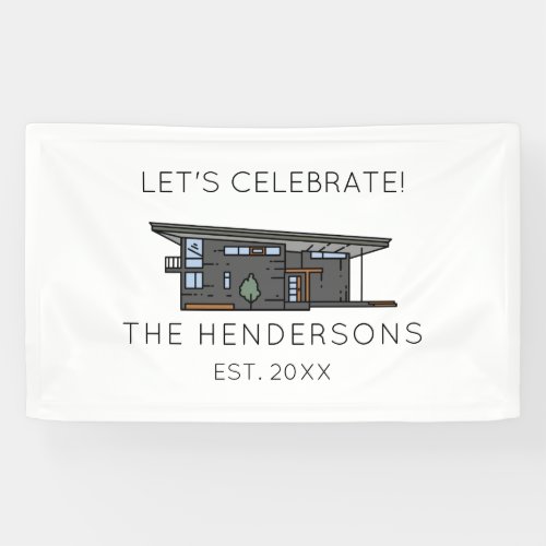 Modern New Home Housewarming Party Banner