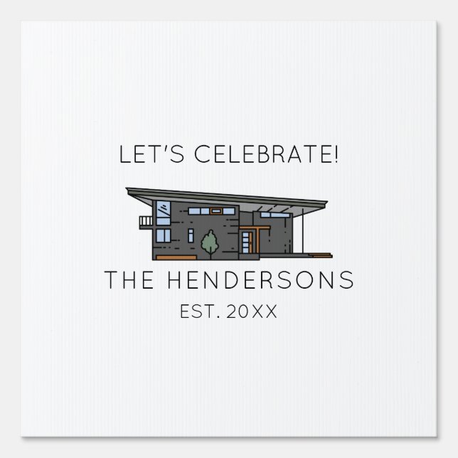 Modern New Home Housewarming Party Sign (Front)
