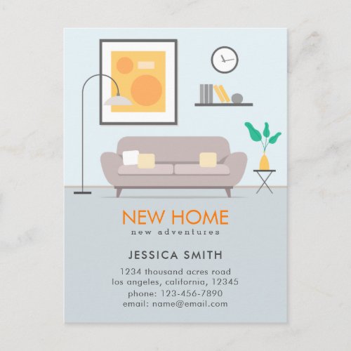 Modern New Home Moving Announcement Postcard