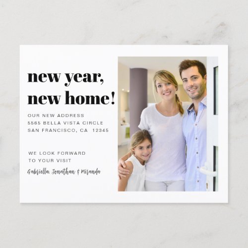 Modern New Home Photo Moving Announcement Postcard