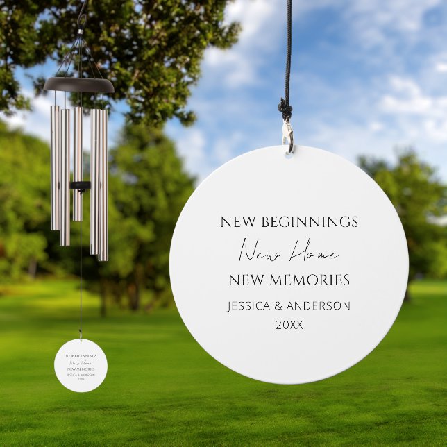 Modern New Home Realtor Closing Housewarming Gift  Wind Chime (Outdoor)