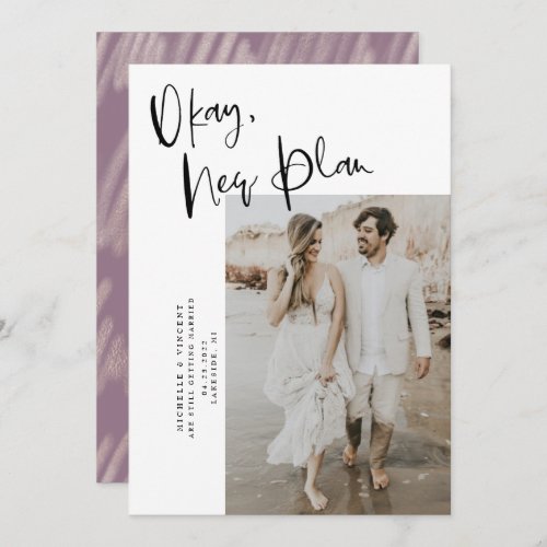 Modern New Plan Change Date Wedding Save The Date