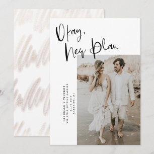 Modern New Plan Change Date Wedding Save The Date