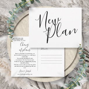 Modern New Plan Change the Date Wedding Announcement Postcard