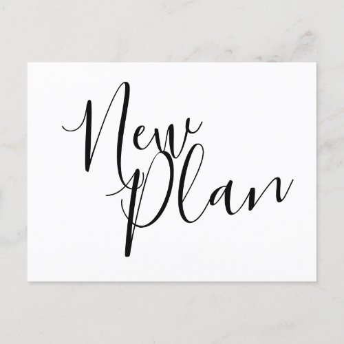 Modern New Plan Change the Date Wedding Announcement Postcard