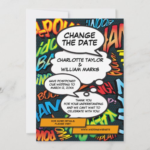 Modern New Wedding Date Comic Book Save The Date