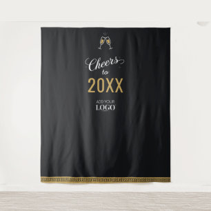 Modern New Year Business Logo Black Photo Backdrop