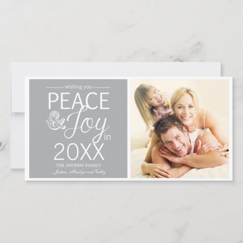 Modern New Year Wishes Peace and Joy Holiday Card