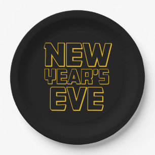 Modern New Year's Eve Party Paper Plates