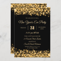 Modern New Years Eve Party Sparkles Gold Invitation