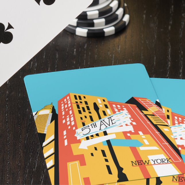 Modern NEW YORK CITY 5th AVE Abstract Poker Cards (Creator Uploaded)