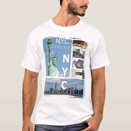 Modern New York City Manhattan Nyc Liberty Statue T_Shirt