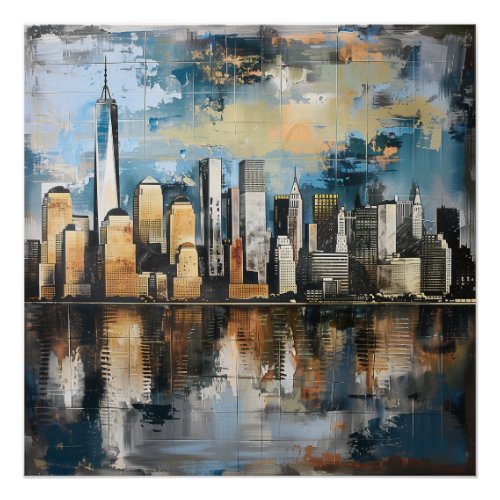 Modern New York City Skyline Art Print 