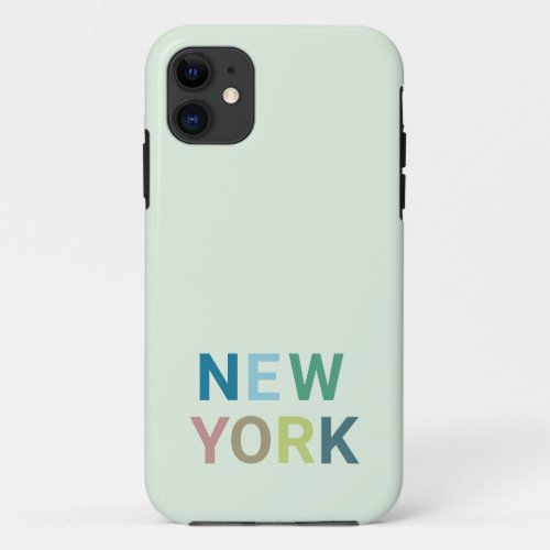 Modern New York Colorful Text     iPhone 11 Case