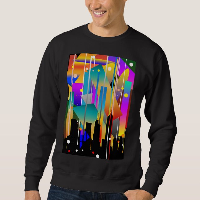 Modern New York Geometrical Shapes Abstract Sweatshirt (Front)
