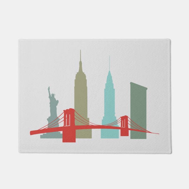 Modern New York Skyline, Buildings Architecture  Doormat (Front)