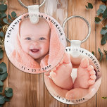 Modern Newborn Baby Personalized Simple Photo  Keychain<br><div class="desc">Unlock the perfect keepsake with our Personalized Double-Sided Photo Keychain—a delightful way to carry cherished memories wherever you go. This keychain is designed with simplicity and modern elegance in mind, offering a unique and heartwarming touch to your everyday essentials. Simple & Modern Design: Our keychain boasts a sleek and stylish...</div>