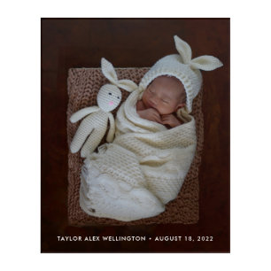 Modern Newborn Baby Photo Gift Family Keepsake Acrylic Print