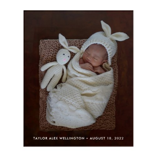 Modern Newborn Baby Photo Gift Family Keepsake Acrylic Print