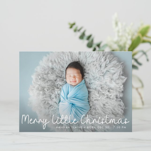 modern newborn christmas birth announcement (Standing Front)