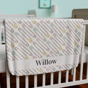 Modern Newborn Diaper Pin Girl Baby Blanket