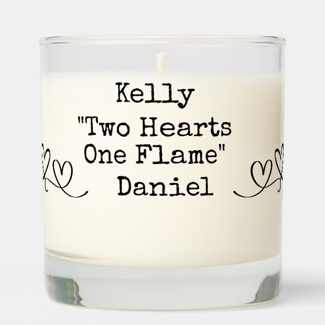 Modern Newlywed Gift | Engagement Keepsake   Scented Candle (Front)