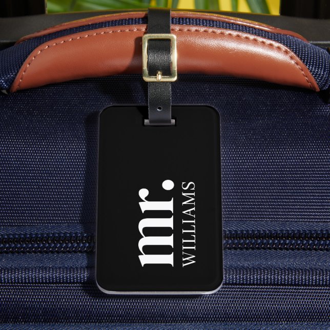 Modern Newlywed Mr. Luggage Tag (Front Insitu 2)