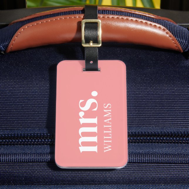 Modern Newlywed Mrs. Luggage Tag (Front Insitu 2)