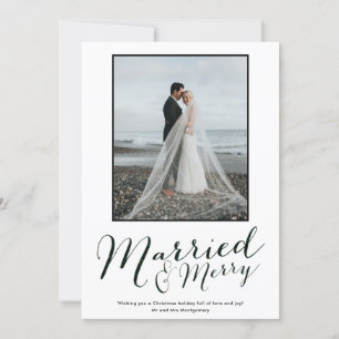 Modern Newlywed Photo Collage Holiday Card