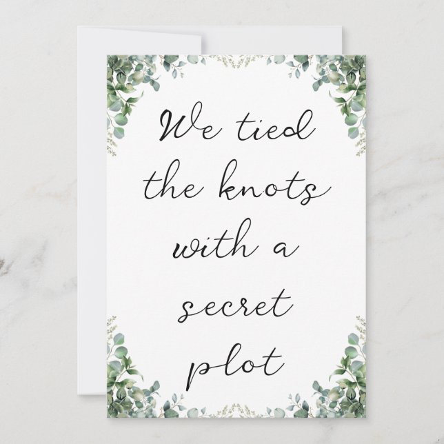 modern newlyweds elopement announcements (Front)