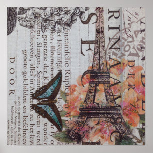 modern newspaper print french Paris Eiffel Tower