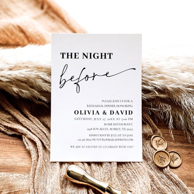Modern Night Before Rehearsal Dinner Invitation (Creator Uploaded)