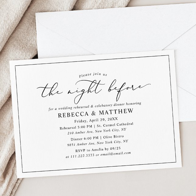 Modern Night Before Wedding Rehearsal Dinner Invitation (Creator Uploaded)