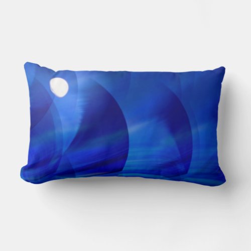 Modern Night Blue Color Abstract Lumbar Pillow