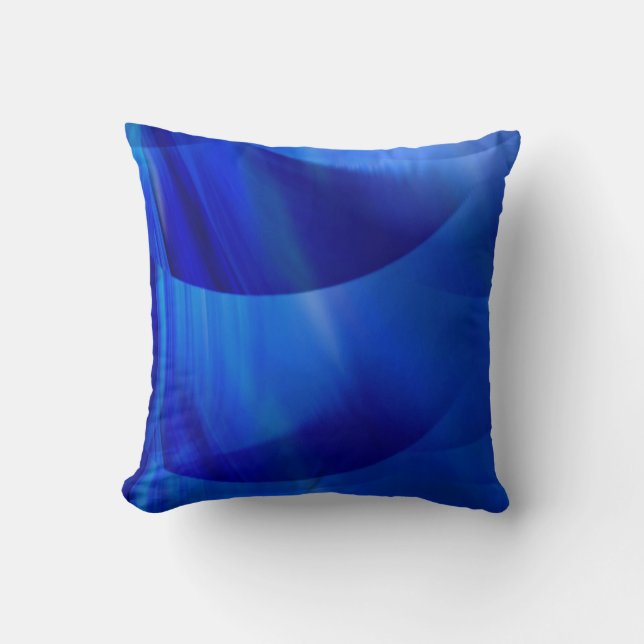 Modern Night Blue Color Abstract Throw Pillow (Front)