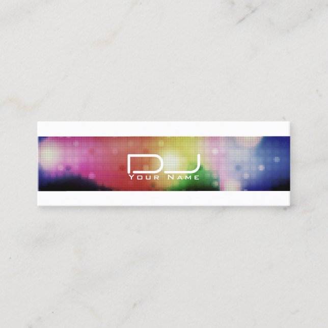 Modern night club style look DJ Mini Business Card (Front)