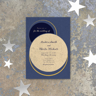 Modern Night Geometric Circles - Wedding  Invitation
