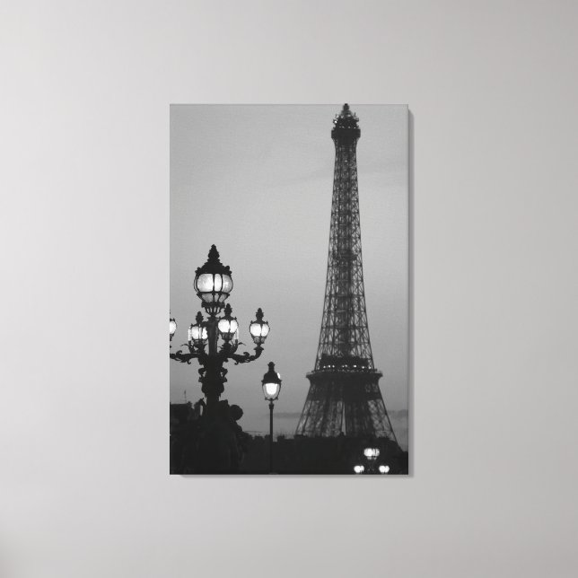 Modern Night in Paris Stretched Canvas Print (Front)