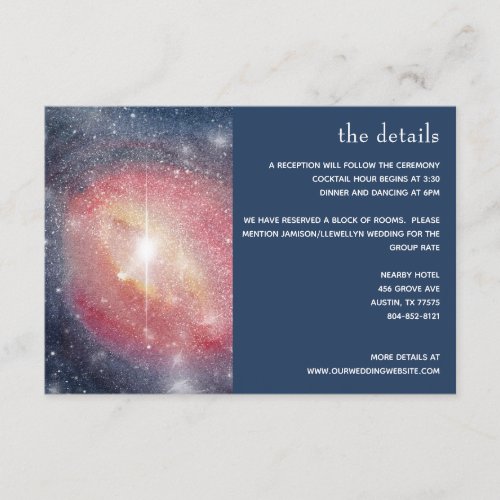 Modern Night Sky Galaxy Blue Purple Red Enclosure Card