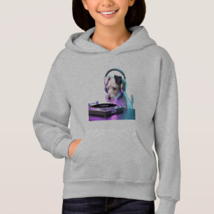 Modern Nipper Dog DJ - Retro Style Music Lover  Hoodie