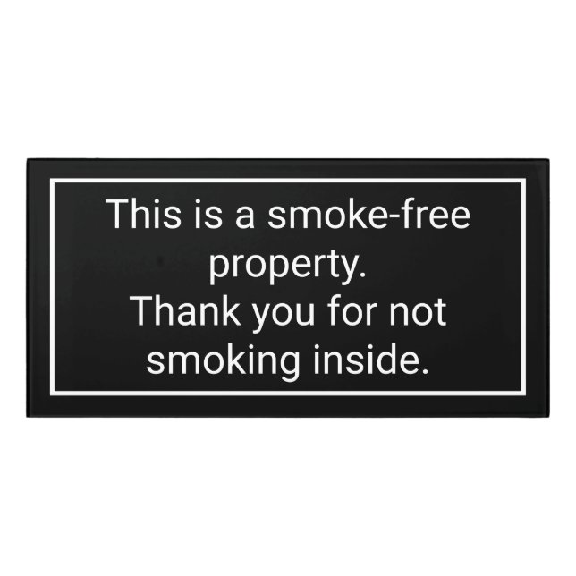 Modern No Smoking Vacation Rental Sign (Classic Front)