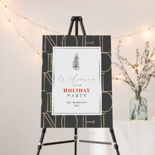 Modern NOEL Dark Gray Holiday Party Welcome Foam Board