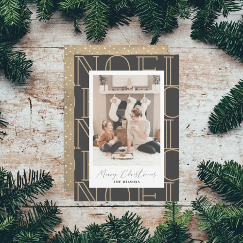 Modern NOEL Pattern Christmas Holiday Photo Card