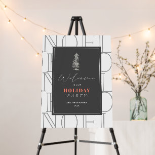 Modern NOEL White Holiday Party Welcome Foam Board